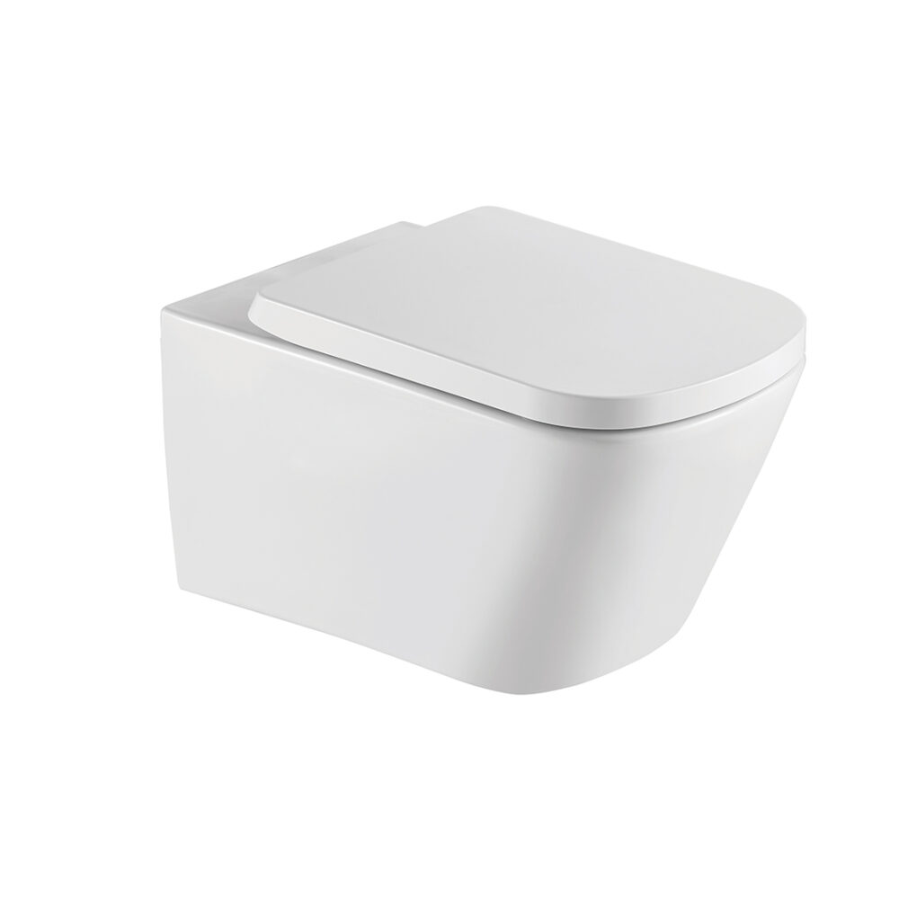 LIFE PACK WHITE – Wall-hung toilet, classic soft-close seat